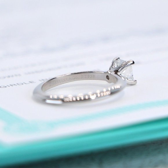 19620 Tiffany Co Platinum 0.64ct F VS1 Square Princess Diamond Engagement Ring 6 - Picture 9 of 10